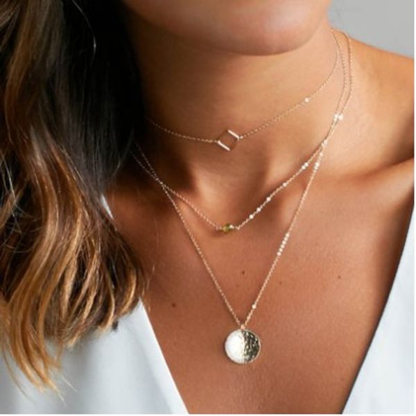 geometric charm multi layered square pendant necklaces gold plated girls chokers necklaces, Golden;silver
geometric charm multi layered square pendant necklaces gold plated girls chokers necklaces, Golden;silver