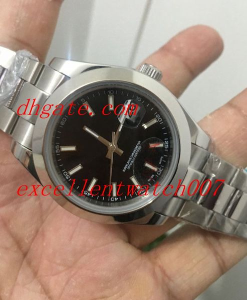 new sells luxury full brand 41mm stainless steel datejust ii black index 116300 - sant blanc automatic mechanical mens men's watches, Slivery;brown
new sells luxury full brand 41mm stainless steel datejust ii black index 116300 - sant blanc automatic mechanical mens men's watches, Slivery;brown