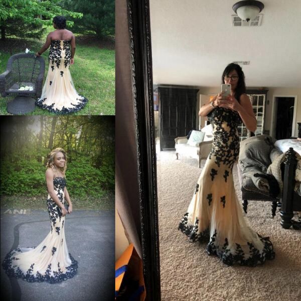 gorgeous mermaid prom dresses south african strapless evening gowns lace appliques tulle lace up cocktail formal party dress plus size, Black
gorgeous mermaid prom dresses south african strapless evening gowns lace appliques tulle lace up cocktail formal party dress plus size, Black