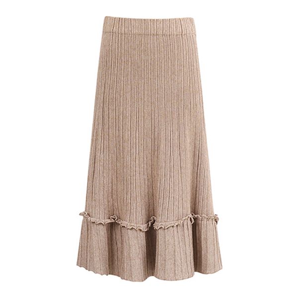 autumn winter high waist a-line cashmere rib knit long skirt elegant heavy slim boho ruffled mid-calf knitted skirts, Black
autumn winter high waist a-line cashmere rib knit long skirt elegant heavy slim boho ruffled mid-calf knitted skirts, Black