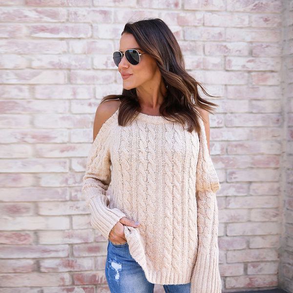 366 women's clothing new winter sweater, new neck, long neck, long sleeves, neck, shoulder and twist sweater, White;black
366 women's clothing new winter sweater, new neck, long neck, long sleeves, neck, shoulder and twist sweater, White;black