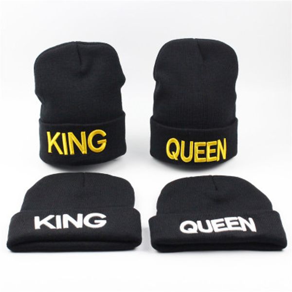king queen beanies hats men women embroidery bonnet sweety couple knit hat autumn winter woolen warm cap valentine's day christmas gift, Blue;gray
king queen beanies hats men women embroidery bonnet sweety couple knit hat autumn winter woolen warm cap valentine's day christmas gift, Blue;gray