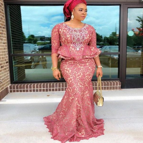 aso ebi mermaid evening dresses with 3/4 long sleeves peplum lace prom dress appliques beads saudi women formal wear party gowns, Black;red
aso ebi mermaid evening dresses with 3/4 long sleeves peplum lace prom dress appliques beads saudi women formal wear party gowns, Black;red