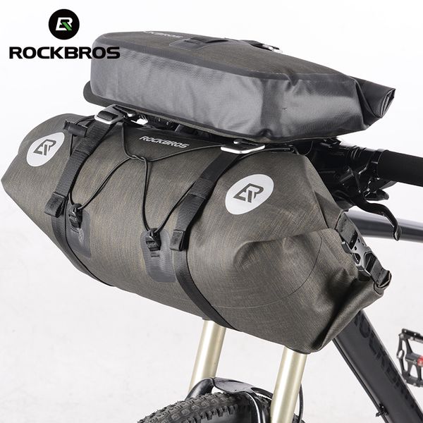 

rockbros bicycle front tube big capacity bag waterproof mtb cycling handlebar bags front frame pannier bike accessories