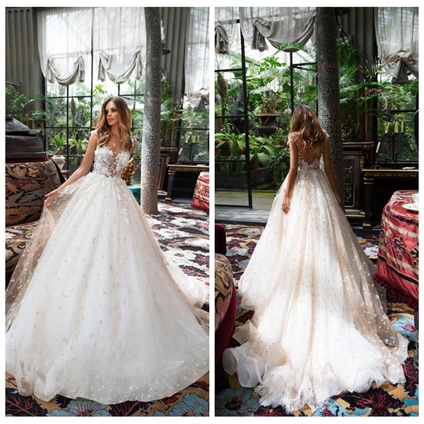 new fashion 2021 sheer lace appliques champagne wedding dresses beaded v-shape back bridal gowns vestidos de novia, White
new fashion 2021 sheer lace appliques champagne wedding dresses beaded v-shape back bridal gowns vestidos de novia, White