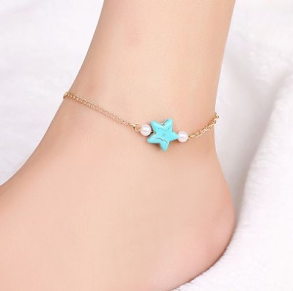 bohemian turquoise star ankle bracelets gold tone ankle chain yoga dancing ankle chain, Golden;silver
bohemian turquoise star ankle bracelets gold tone ankle chain yoga dancing ankle chain, Golden;silver