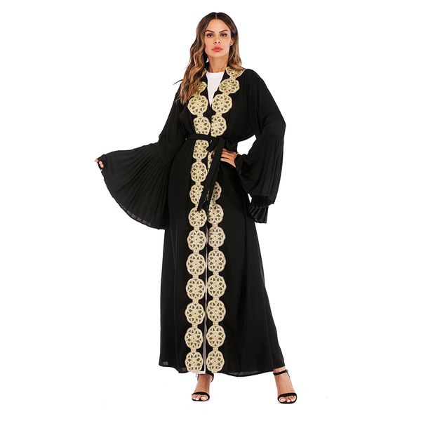 wholesale muslim women flare sleeve black abaya s-2xl plus size islamic women sequined evening party jilbab dress, Red
wholesale muslim women flare sleeve black abaya s-2xl plus size islamic women sequined evening party jilbab dress, Red