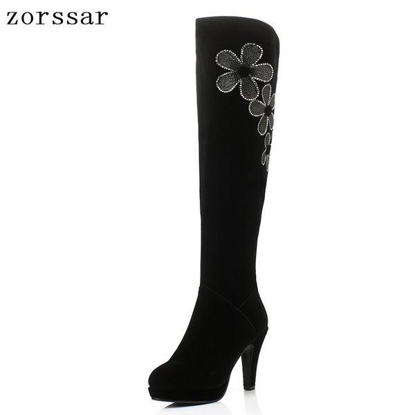 zorssar} fashion thigh high boots for women flock leather thick high heels platform over the knee boots winter fur women, Black
zorssar} fashion thigh high boots for women flock leather thick high heels platform over the knee boots winter fur women, Black