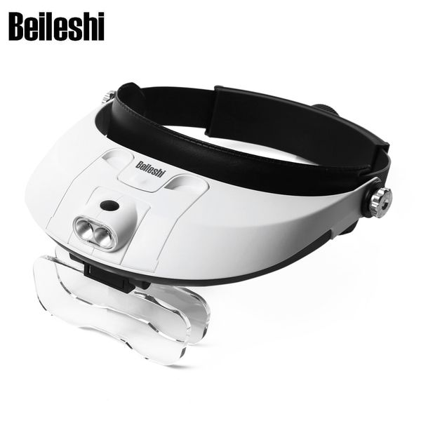 beileshi 81001 - g detachable 2-led headband illuminated magnifier with 5 replaceable lens clear and undistorted texts and images
beileshi 81001 - g detachable 2-led headband illuminated magnifier with 5 replaceable lens clear and undistorted texts and images