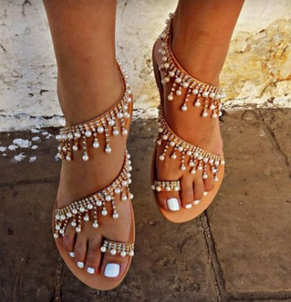 2018 summer women shoes sandals beading rhinestone thong flat sandals women gladiator sandalia, Black
2018 summer women shoes sandals beading rhinestone thong flat sandals women gladiator sandalia, Black