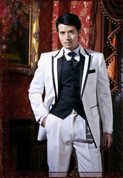 new arrivals one button white groom tuxedos groomsmen peak lapel man blazer mens wedding suits (jacket+pants+vest+tie) h:820, Black;gray
new arrivals one button white groom tuxedos groomsmen peak lapel man blazer mens wedding suits (jacket+pants+vest+tie) h:820, Black;gray