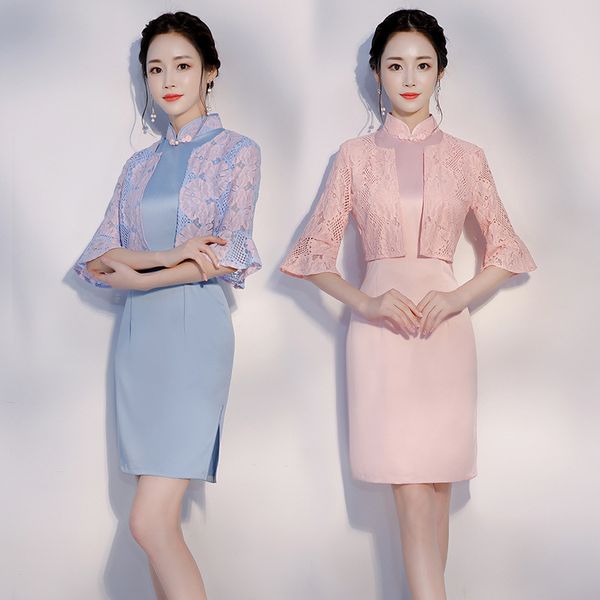 2 pcs/sets women elegance chinese traditional dress vintga short cheongsam lace slim modern qipao evening party dresses 90, Red
2 pcs/sets women elegance chinese traditional dress vintga short cheongsam lace slim modern qipao evening party dresses 90, Red
