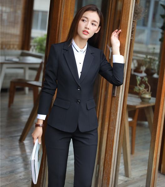 formal black blazer women business suits with pant and jacket set eleladies work wear office uniform designs style, White;black
formal black blazer women business suits with pant and jacket set eleladies work wear office uniform designs style, White;black