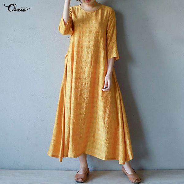 plus size vintage women maxi dress 2018 celmia casual party kaftan baggy summer dress asymmetric hem long shirt vestidos 5xl, Black;gray
plus size vintage women maxi dress 2018 celmia casual party kaftan baggy summer dress asymmetric hem long shirt vestidos 5xl, Black;gray