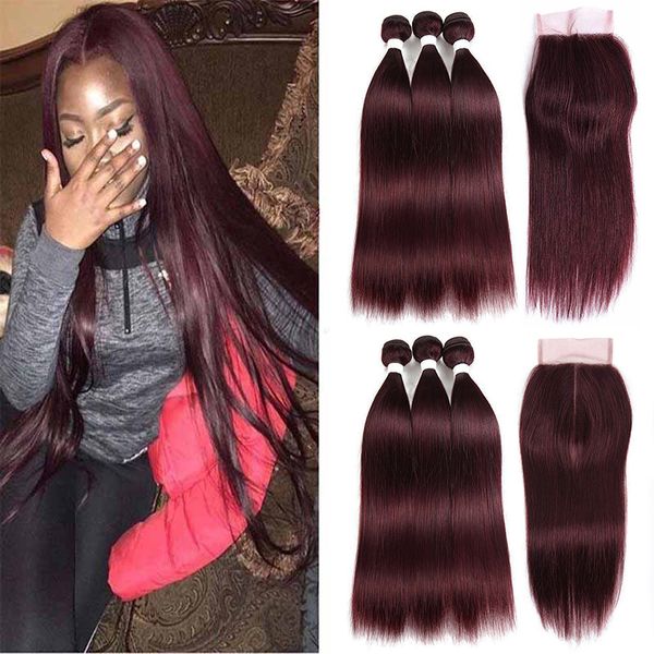dark red brazilian human hair weave 3 bundles with 4x4 lace closure pre-colored straight #99j middle part part lace closure and bundles, Black;brown
dark red brazilian human hair weave 3 bundles with 4x4 lace closure pre-colored straight #99j middle part part lace closure and bundles, Black;brown