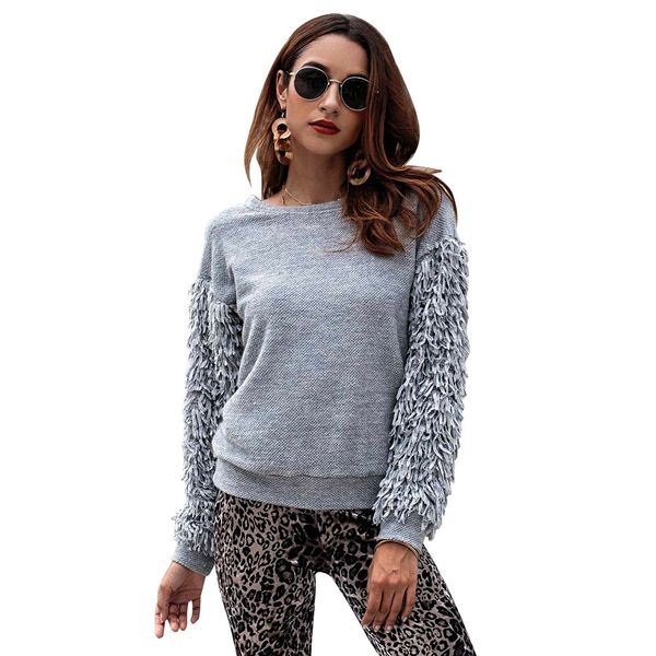 women's clothing, dongfeng, autumn and winter, new tassel, long sleeved sweater f5007, White
women's clothing, dongfeng, autumn and winter, new tassel, long sleeved sweater f5007, White