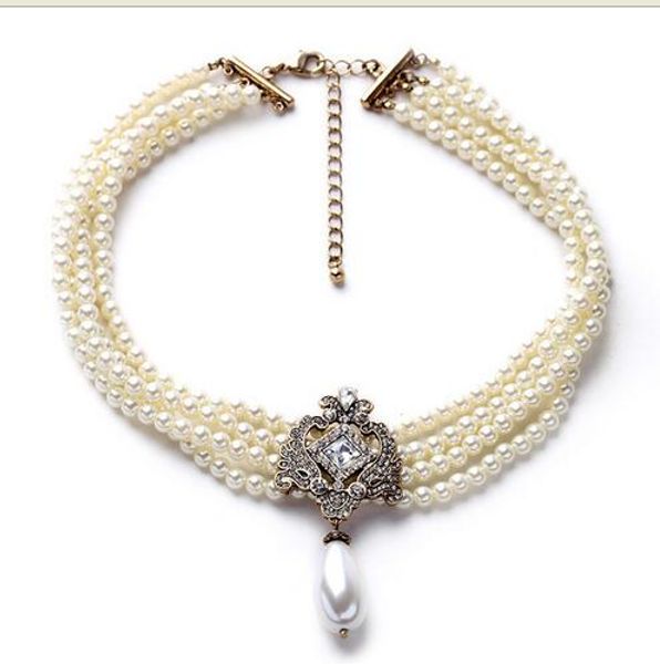 noble multilayer beads chain romantic choker necklace simulated pearl necklace fashion jewelry, Silver
noble multilayer beads chain romantic choker necklace simulated pearl necklace fashion jewelry, Silver
