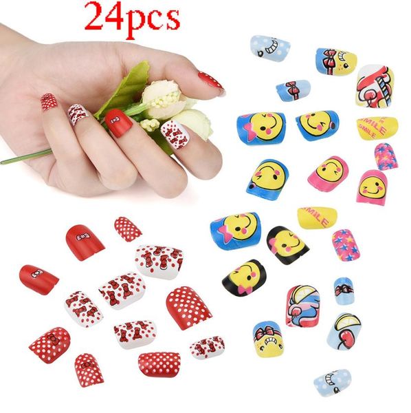 24pcs kids press-on false nails tip cartoon pattern full nail pre-glue for children girls 2u0201, Red;gold
24pcs kids press-on false nails tip cartoon pattern full nail pre-glue for children girls 2u0201, Red;gold