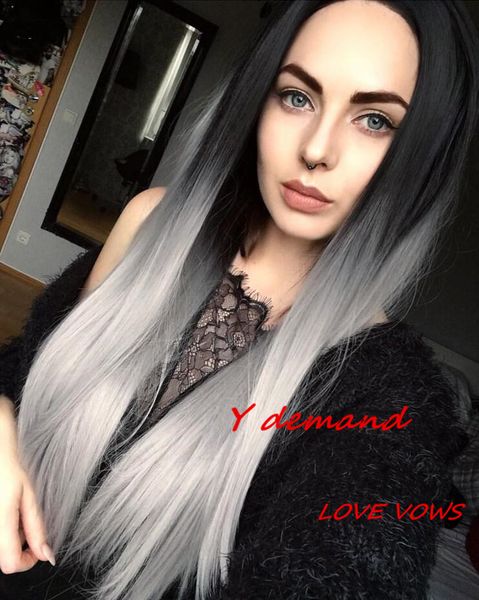 ombre grey none lace wigs long straight two tone color glueless like human hair wigs 1b t grey ombre wigs with black roots
ombre grey none lace wigs long straight two tone color glueless like human hair wigs 1b t grey ombre wigs with black roots