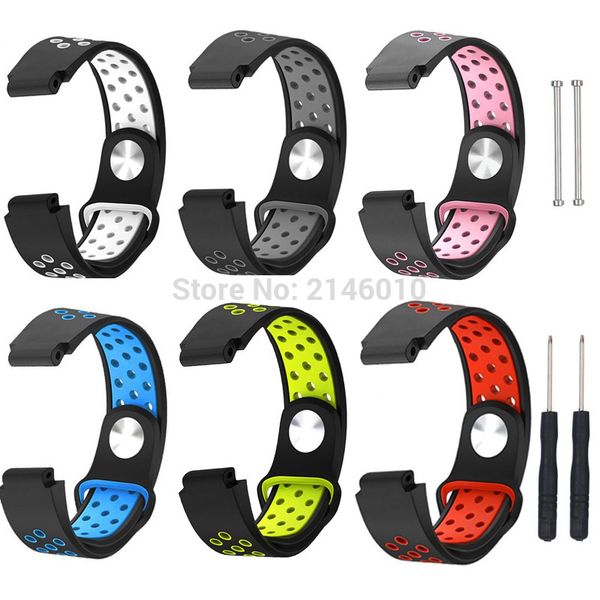 replacement sports dual silicone wristbands watch band for garmin approach s6 forerunner 235/220/230/630/735 silica gel strap, Black;brown
replacement sports dual silicone wristbands watch band for garmin approach s6 forerunner 235/220/230/630/735 silica gel strap, Black;brown