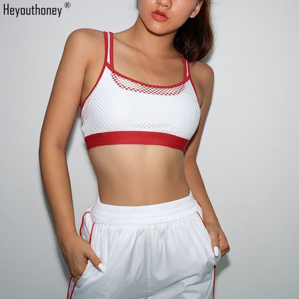heyouthoney summer new sporty fitness white mesh patchwork women sleeveless backless bustier camis vest crop tank
heyouthoney summer new sporty fitness white mesh patchwork women sleeveless backless bustier camis vest crop tank