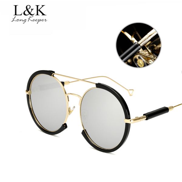 long keeper women sunglasses semi-rimless frame metal hinges round mirror sun glasses female silver brand designer uv400 am8002, White;black
long keeper women sunglasses semi-rimless frame metal hinges round mirror sun glasses female silver brand designer uv400 am8002, White;black