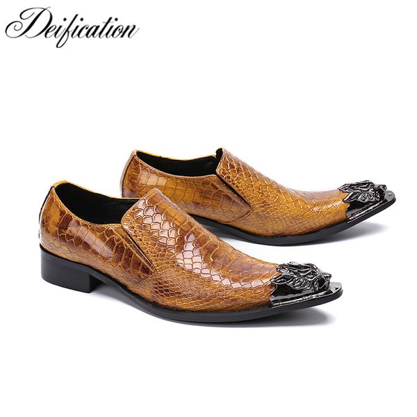 deification luxury metal pointy toe business formal shoes men's flats slip-on brown leather shoes fashion dress for men, Black
deification luxury metal pointy toe business formal shoes men's flats slip-on brown leather shoes fashion dress for men, Black