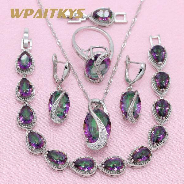 multicolor stone 925 silver jewelry sets for women pretty earrings bracelet necklace pendant ring gift box wpaikys, Slivery;golden
multicolor stone 925 silver jewelry sets for women pretty earrings bracelet necklace pendant ring gift box wpaikys, Slivery;golden