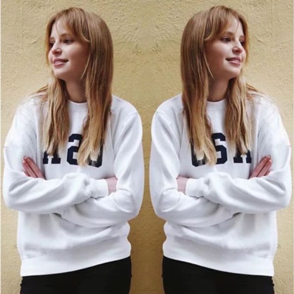 2018 new spring fall white hoodies women casual letter sweatshirt usa loose pullover long sleeve hooded jumper fashion, Black
2018 new spring fall white hoodies women casual letter sweatshirt usa loose pullover long sleeve hooded jumper fashion, Black