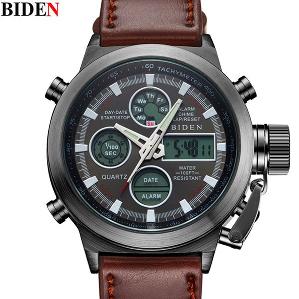 2017 biden sports men watch leather nylon quartz led digital watch army waterproof male watches relogio masculino, Slivery;brown
2017 biden sports men watch leather nylon quartz led digital watch army waterproof male watches relogio masculino, Slivery;brown