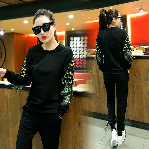O-Neck Survetement Femme Marque Tracksuit Women Casual Hoodies Sweatshirt Peacock Wings Cotton 2 Piece Set Women Sporting Suit
O-Neck Survetement Femme Marque Tracksuit Women Casual Hoodies Sweatshirt Peacock Wings Cotton 2 Piece Set Women Sporting Suit