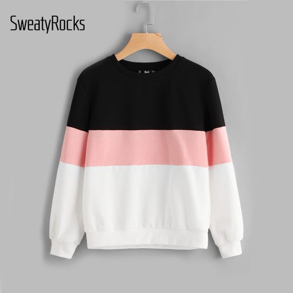 sweatyrocks active chic sweatshirts cut sew patchwork pullovers women color block crew neck fall casual women sweatshirts, Black
sweatyrocks active chic sweatshirts cut sew patchwork pullovers women color block crew neck fall casual women sweatshirts, Black