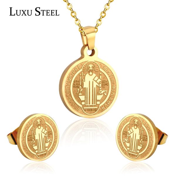 luxusteel necklace earring sets stainless steel jesus pendant necklace fashion chain necklaces for women promotion sale, Silver
luxusteel necklace earring sets stainless steel jesus pendant necklace fashion chain necklaces for women promotion sale, Silver