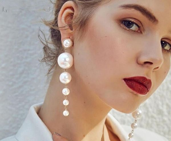 10pairs trendy elegant created big simulated pearl long earrings pearls string statement dangle earrings for wedding party gift, Golden
10pairs trendy elegant created big simulated pearl long earrings pearls string statement dangle earrings for wedding party gift, Golden