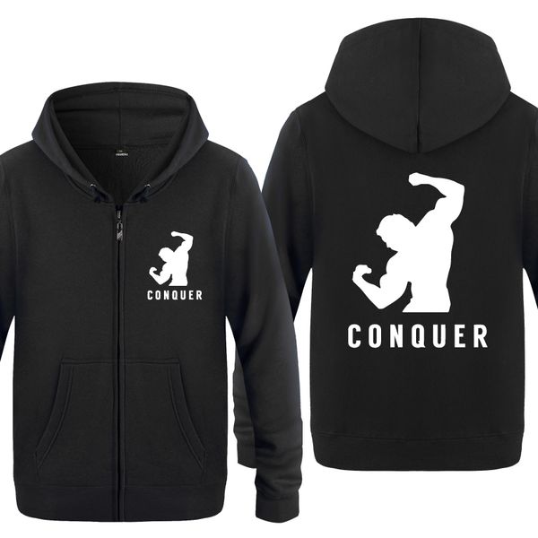 conquer fitness creative novelty hoodies men 2018 men's fleece zipper cardigans hooded sweatshirts, Black
conquer fitness creative novelty hoodies men 2018 men's fleece zipper cardigans hooded sweatshirts, Black