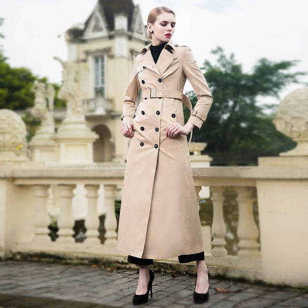 quality england style x- long women trench coat 2018 lady turn down collar double breasted khaki autumn coats outerwear, Tan;black
quality england style x- long women trench coat 2018 lady turn down collar double breasted khaki autumn coats outerwear, Tan;black