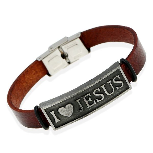 leather concise 2019 type bracelet love jesus restore ancient ways alloy cowhide punk, Black 
leather concise 2019 type bracelet love jesus restore ancient ways alloy cowhide punk, Black