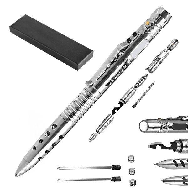 dhl led flashlight self defense tactical pen glass broken edc stainless steel survival tool with knife saw tungsten head bottle opener
dhl led flashlight self defense tactical pen glass broken edc stainless steel survival tool with knife saw tungsten head bottle opener