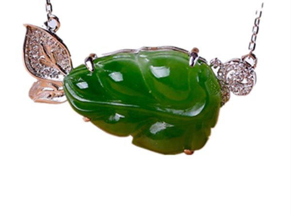 new s925 silver inlay natural hetian white jade leaf shape pendant valentine's day gift with certificate
new s925 silver inlay natural hetian white jade leaf shape pendant valentine's day gift with certificate