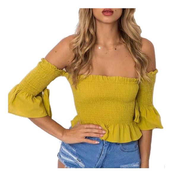 women off shoulder blouse flare sleeve peplum waist blouse summer strapless ruffles vacation beach, White
women off shoulder blouse flare sleeve peplum waist blouse summer strapless ruffles vacation beach, White