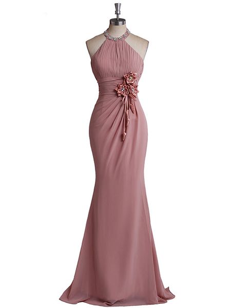 new arrival women's halter neckline crystal beaded mermaid prom dresses long chiffon evening dress pleated backless formal party gowns, Black
new arrival women's halter neckline crystal beaded mermaid prom dresses long chiffon evening dress pleated backless formal party gowns, Black