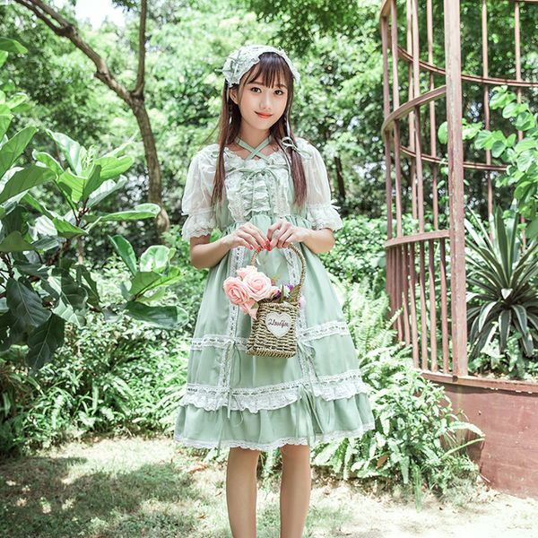 2018 new cute japanese lace lolita dress female soft sister dress jsk princess lolita costume, Black;red
2018 new cute japanese lace lolita dress female soft sister dress jsk princess lolita costume, Black;red