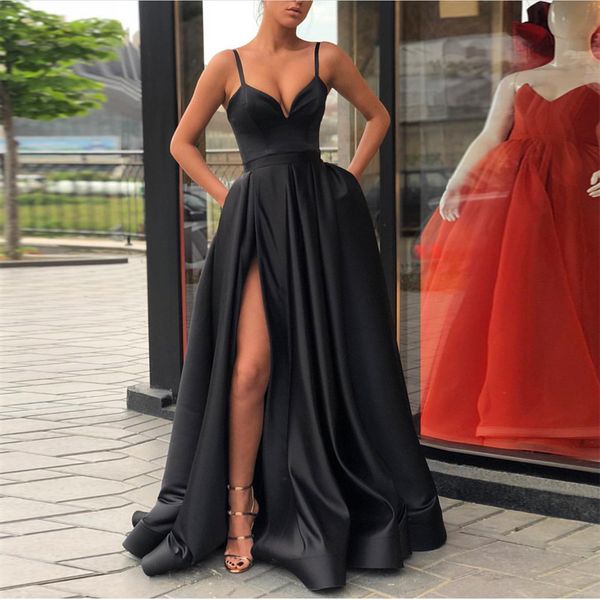 black high splits backless prom dress spaghetti straps long a-line prom dresses vestidos de fiesta
black high splits backless prom dress spaghetti straps long a-line prom dresses vestidos de fiesta