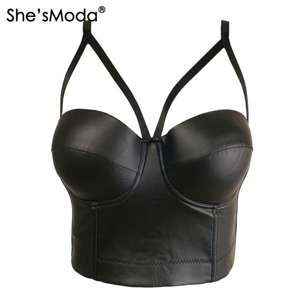 she'smoda matt pu leather cut cross bralet women's bustier bra night club party cropped vest plus size, White
she'smoda matt pu leather cut cross bralet women's bustier bra night club party cropped vest plus size, White