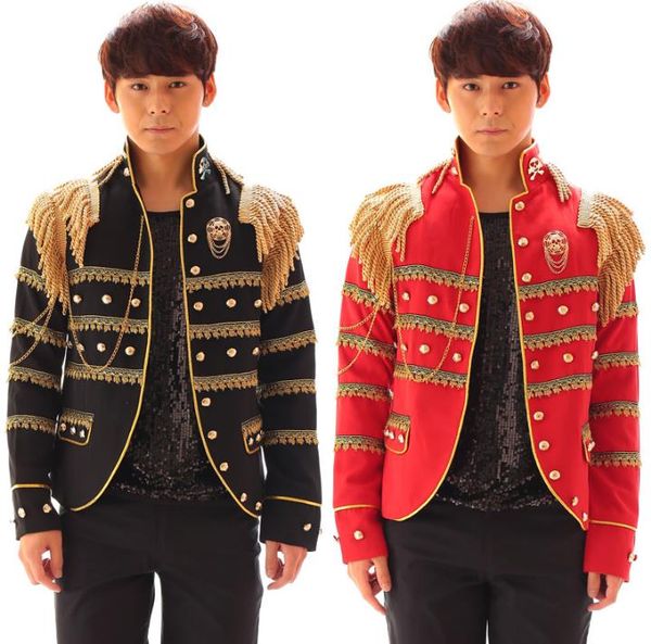black red suit men blazers 2018 jacket designs terno costumes stage clothes for singers dance men blazer style dress epaulette, White;black
black red suit men blazers 2018 jacket designs terno costumes stage clothes for singers dance men blazer style dress epaulette, White;black