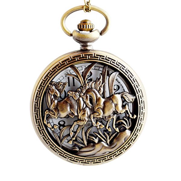 new quartz pocket watch three horse hollow men's chinese fashion accessories necklace pendant women men's gifts, Slivery;golden
new quartz pocket watch three horse hollow men's chinese fashion accessories necklace pendant women men's gifts, Slivery;golden