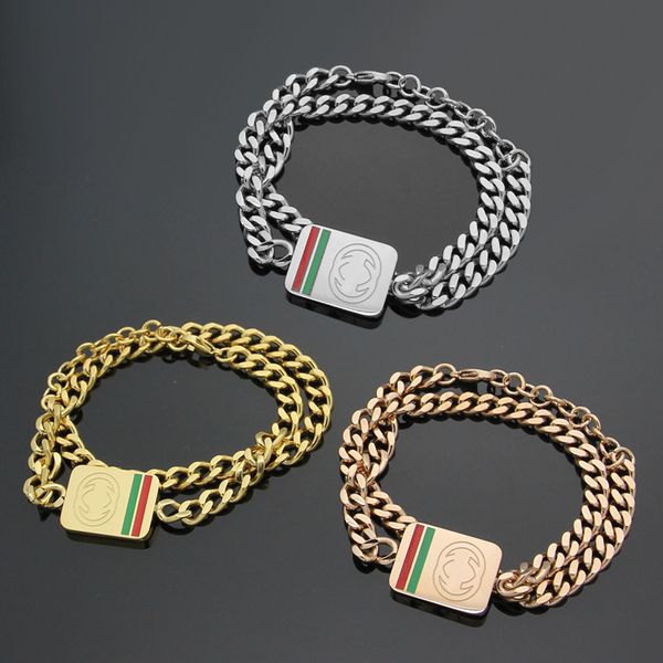 Drop shipping Wholesale titanium steel jewelry G letter brand red and green drop oil STRIPE Double Bracelet 18K Gold Bracelet jewelry gift
Drop shipping Wholesale titanium steel jewelry G letter brand red and green drop oil STRIPE Double Bracelet 18K Gold Bracelet jewelry gift