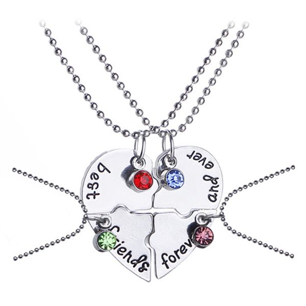 friends forever heart necklace splicing letters friendly necklace fashion jewelry for friend gift 4pc/set, Silver
friends forever heart necklace splicing letters friendly necklace fashion jewelry for friend gift 4pc/set, Silver