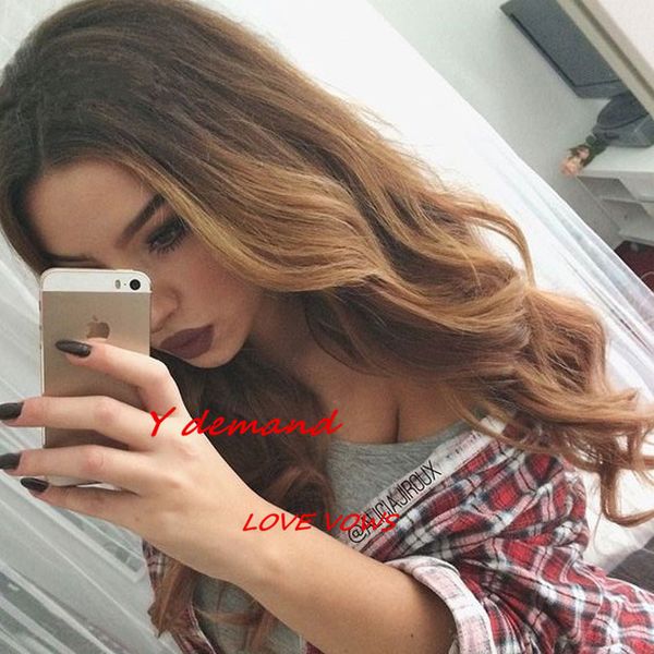 ombre brown body wavy none lace wigs virgin brazilian like human hair glueless two tone color wig for black women 
ombre brown body wavy none lace wigs virgin brazilian like human hair glueless two tone color wig for black women