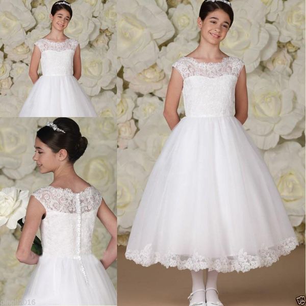 lace girls pageant dresses ankle length jewel neck sleeveless ball gown junior party gowns girls prom dresses custom size, White;red
lace girls pageant dresses ankle length jewel neck sleeveless ball gown junior party gowns girls prom dresses custom size, White;red